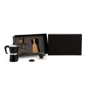 Kit para café cafeteira italiana e xícaras com pires personalizado