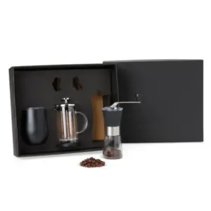 Kit para café com copo térmico 3 peças personalizado