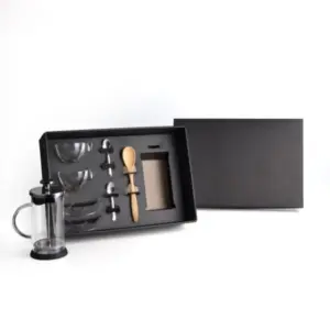 Kit para café cafeteira prensa e xícaras 8 peças personalizado