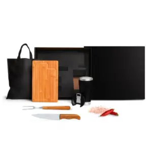 Kit para churrasco e cerveja com sacola 5 peças personalizado