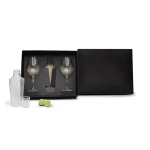 Kit para drinks com coqueteleira em plástico 3 peças personalizado