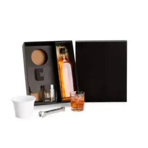 Kit para drinks com balde em alumínio e copos 4 peças personalizado