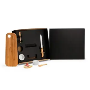 Kit para pão e petisco com tábua e ramekins 6 peças personalizado