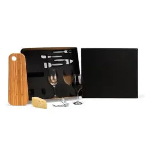 Kit para petisco e vinho com taças e facas 8 peças personalizado
