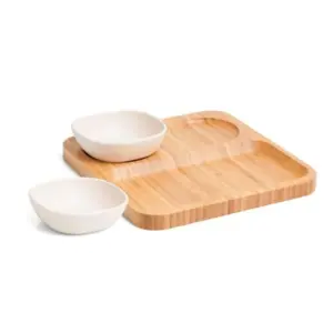 Kit petisco e patê em bambu e fibra de bambu personalizado