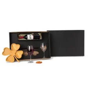 Kit petisco e vinho 3 peças personalizado