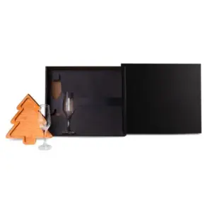 Kit petisqueira e taças para champanhe 3 peças personalizado