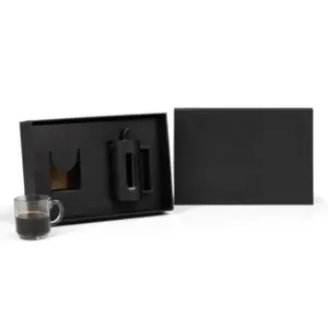 Kit cafeteira prensa francesa e caneca em vidro personalizado