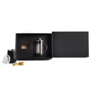 Kit cafeteira prensa francesa e copo térmico personalizado