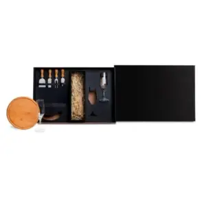 Kit queijo e champanhe com espaço para garrafa 7 peças personalizado