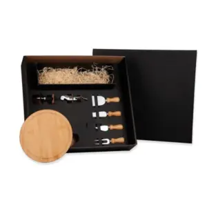 Kit queijo e vinho 7 peças personalizado