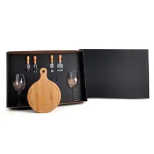 Kit queijo e vinho 7 peças personalizado