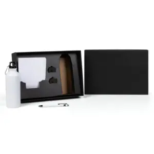 Kit squeeze caderno e caneta branco personalizado