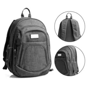 Mochila em poliéster 300D melange cinza personalizada
