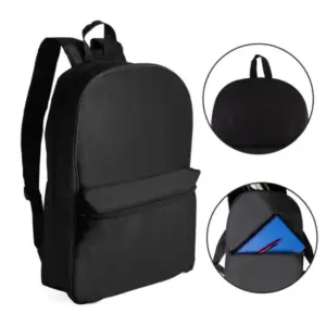 Mochila em poliéster 600D preta 12 litros personalizada