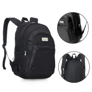 Mochila preta em poliéster 1680D e 600D personalizada