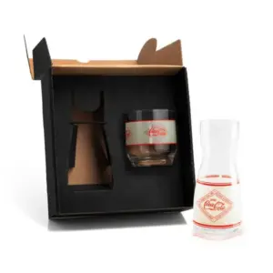 Moringa de vidro com copo retrô 500ml personalizada