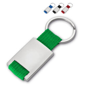 Chaveiro em metal retangular com nylon personalizado