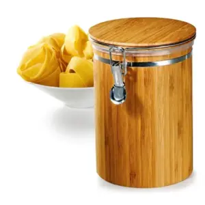 Pote para mantimentos em bambu 1,4l