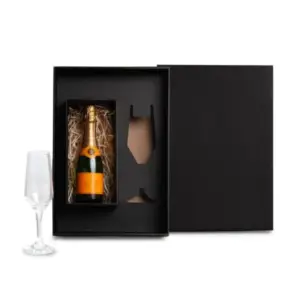Taça de vidro para champanhe com espaço para garrafa mini personalizada