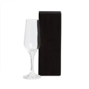 Taça de vidro para champanhe com caixa 186ml personalizada