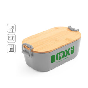 Caixa hermética com tampa de bambu 1 l personalizada