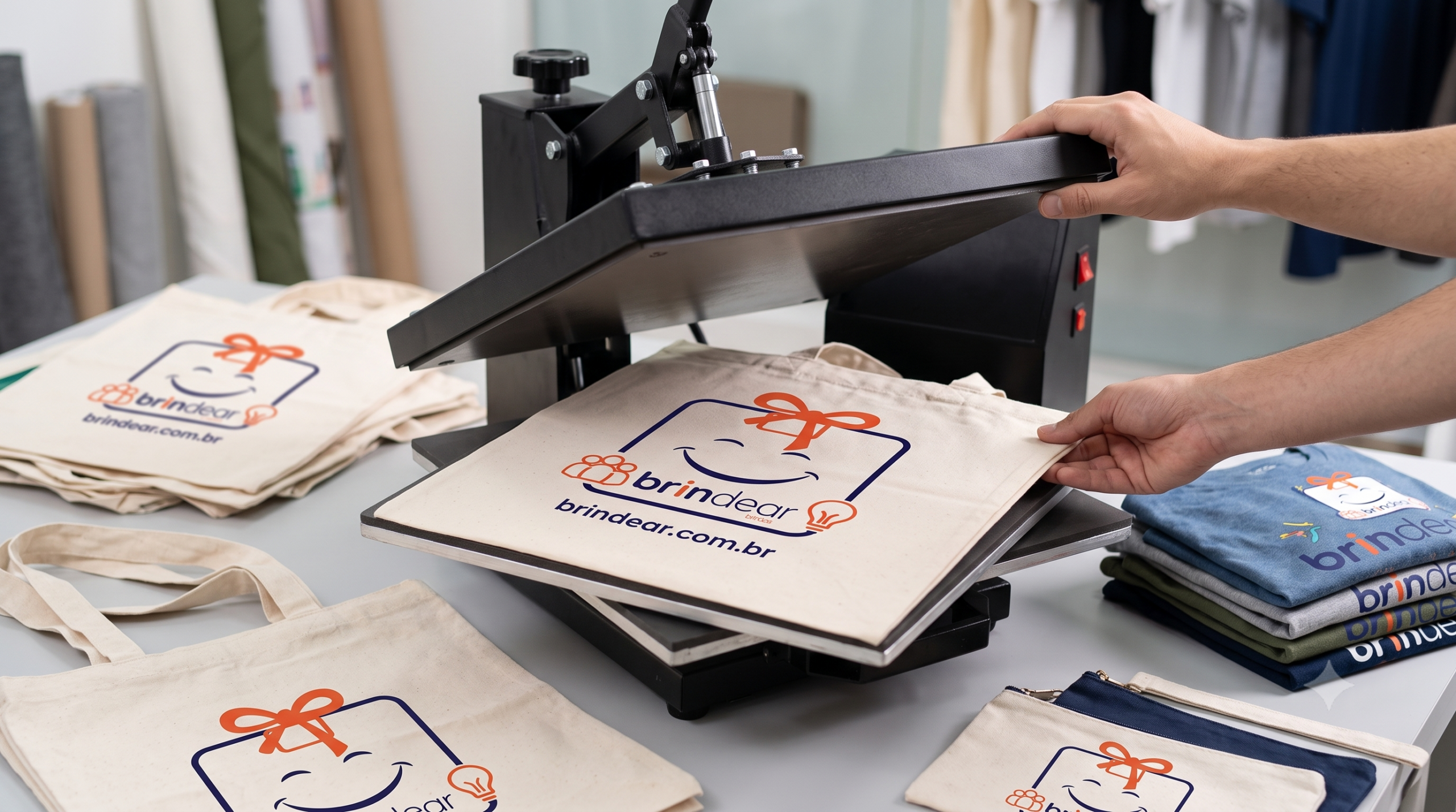 Transfer têxtil DTF em camisetas e ecobags