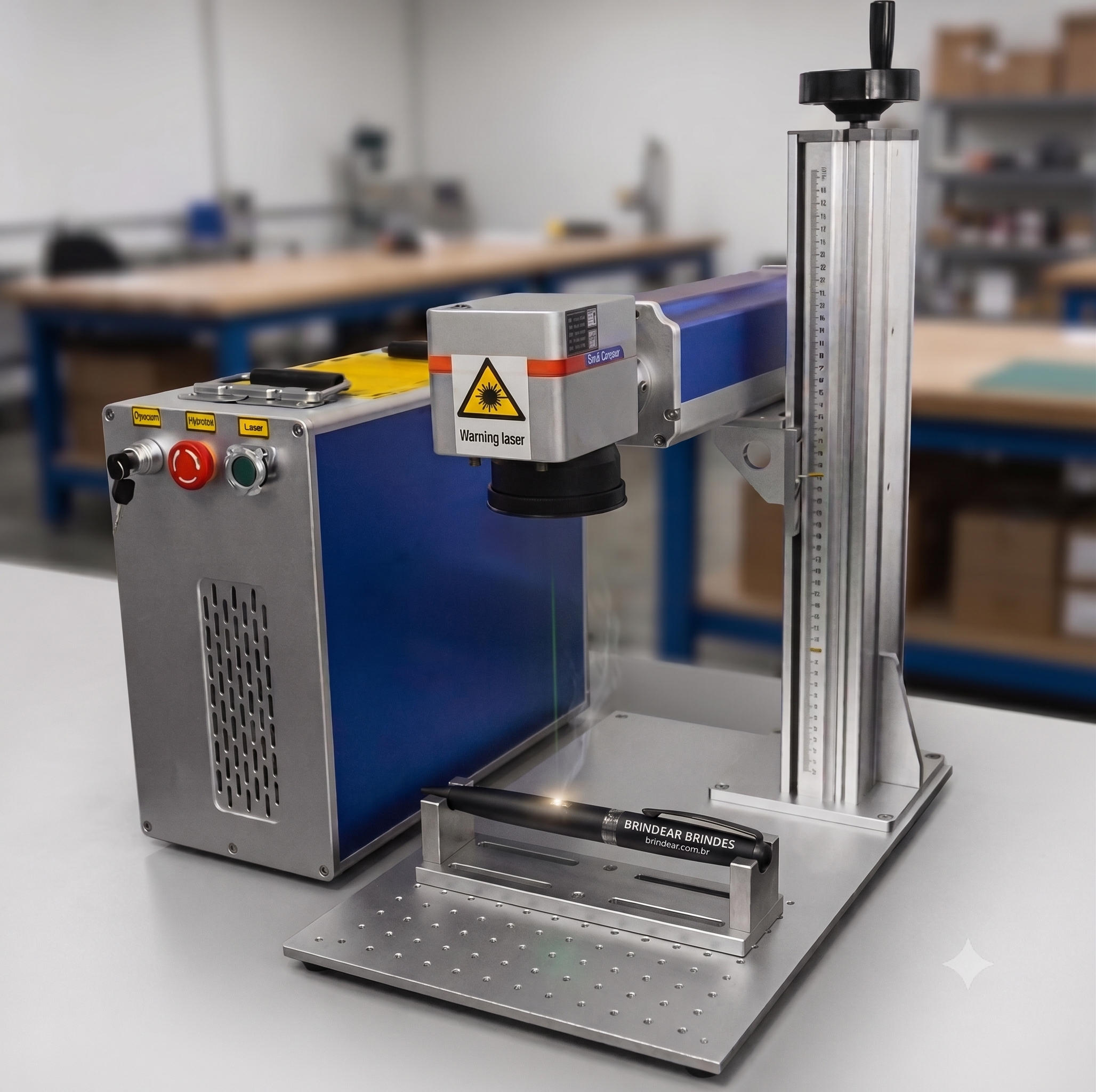 Gravação a laser em metal, madeira e couro