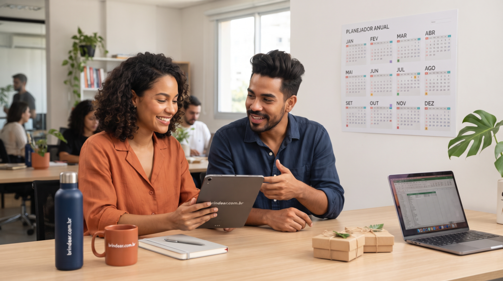 Planejamento de calendário de datas comemorativas com brindes corporativos personalizados Brindear