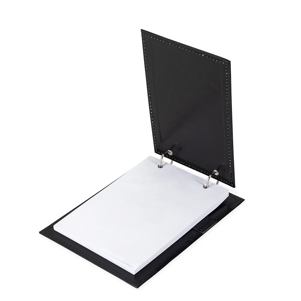 Bloco de anotações de mesa em couro sintético personalizado