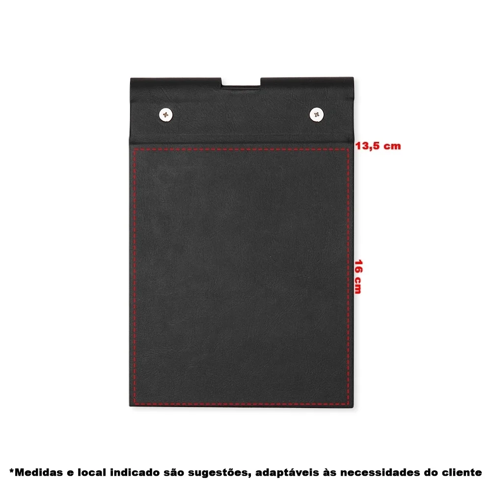 Bloco de anotações A5 em couro sintético com porta caneta personalizado