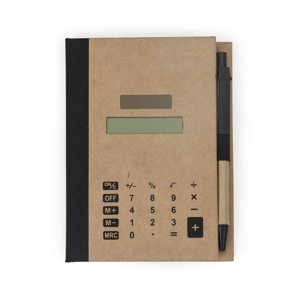 Bloco de anotações com calculadora solar personalizado