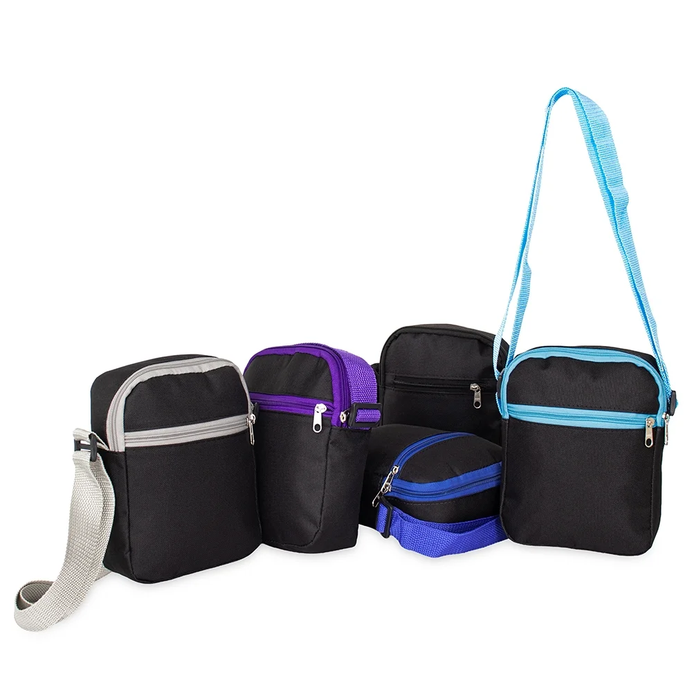 Bolsa de ombro em nylon 2 compartimentos personalizada