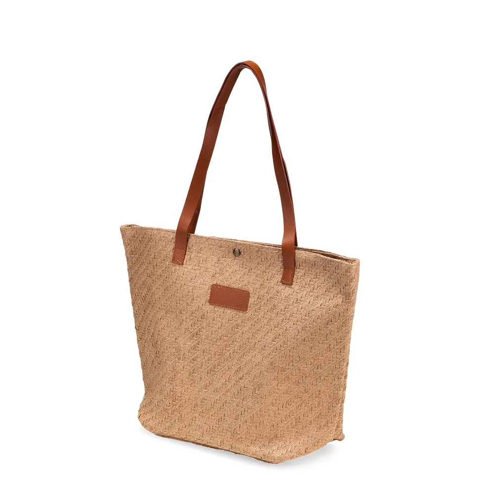 Bolsa de palha trançada personalizada