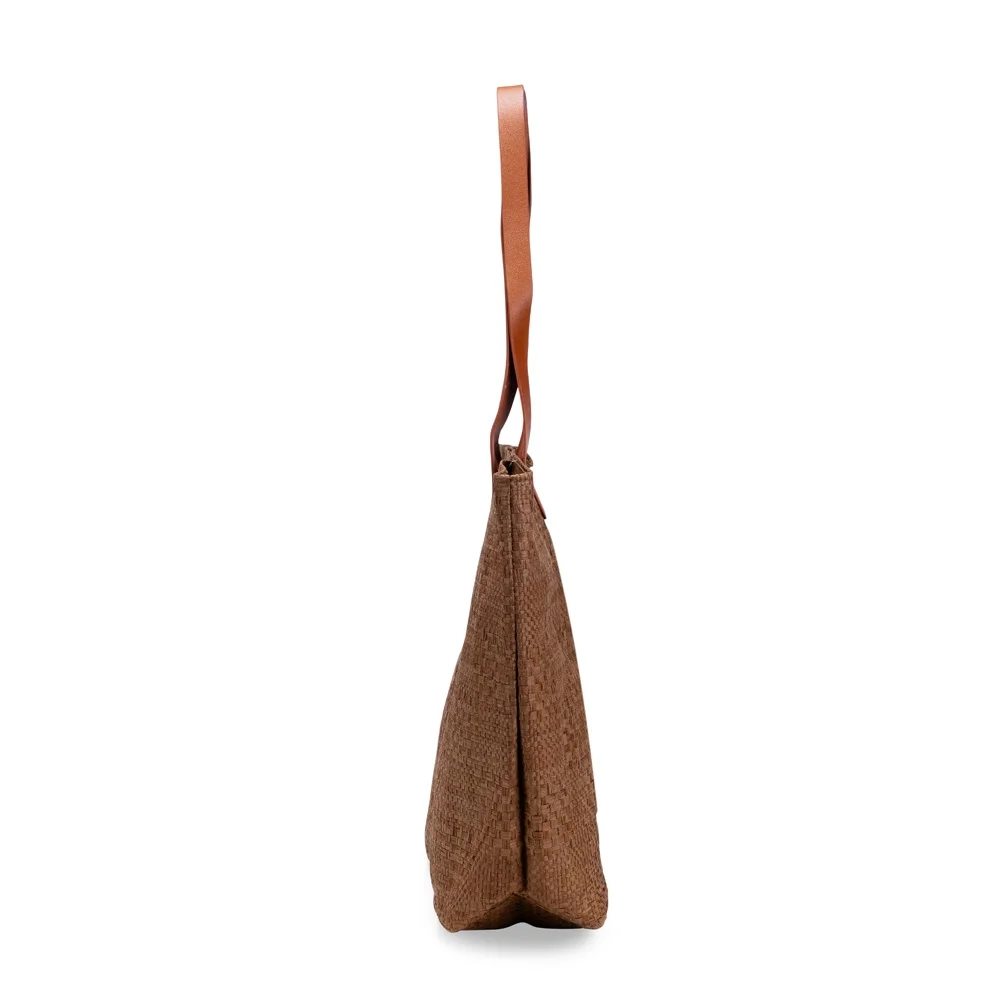 Bolsa de palha trançada com zíper personalizada