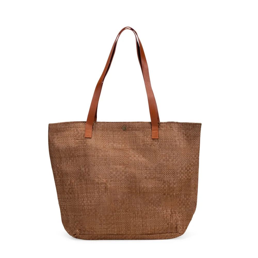 Bolsa de palha trançada com zíper personalizada