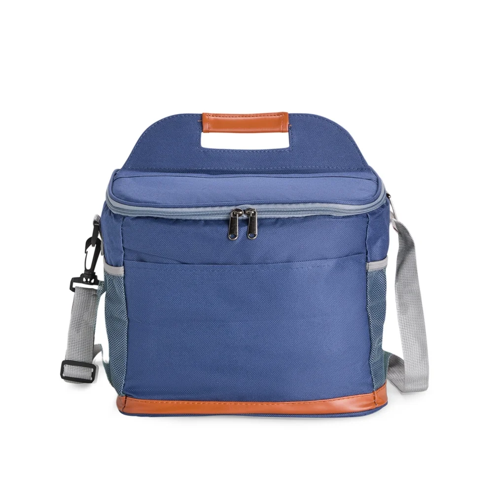 Bolsa térmica em oxford com couro sintético 11 litros personalizada