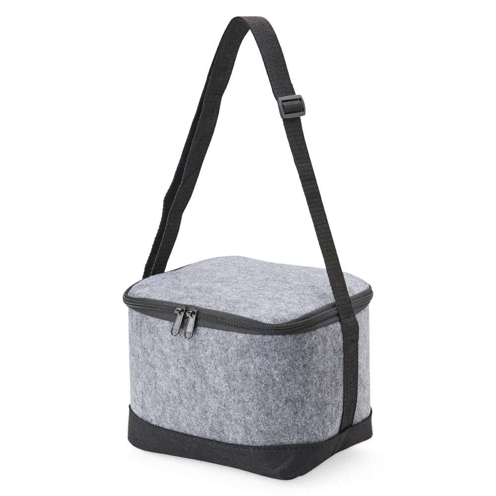 Bolsa térmica em feltro com alça transversal 6 litros personalizada