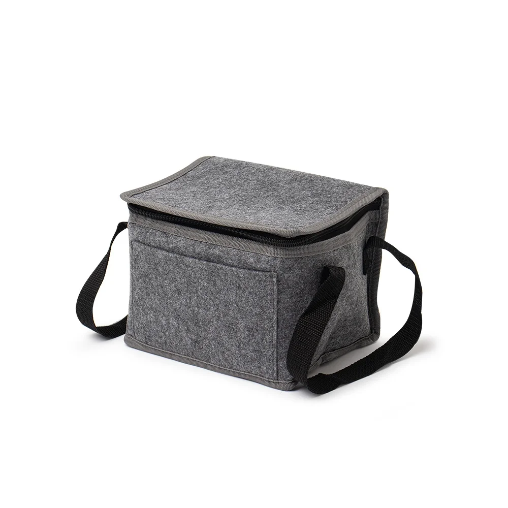 Bolsa térmica em feltro com bolso frontal 6 litros personalizada