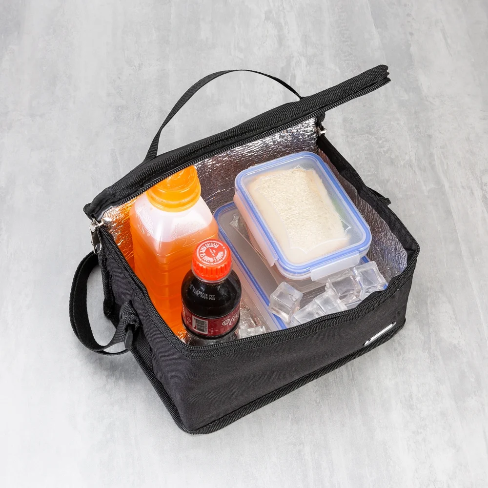 Bolsa térmica em nylon 6 litros com plaquinha personalizada