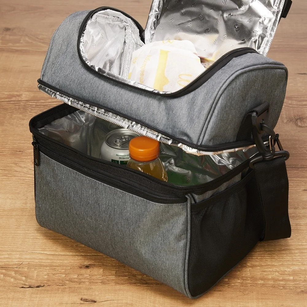 Bolsa térmica dupla em poliéster 12 litros personalizada