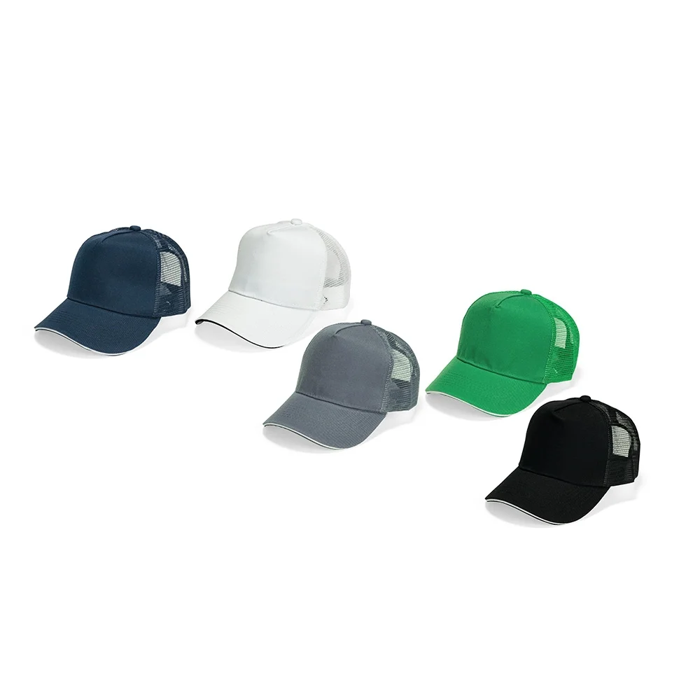 Boné de poliéster com tela e velcro personalizado