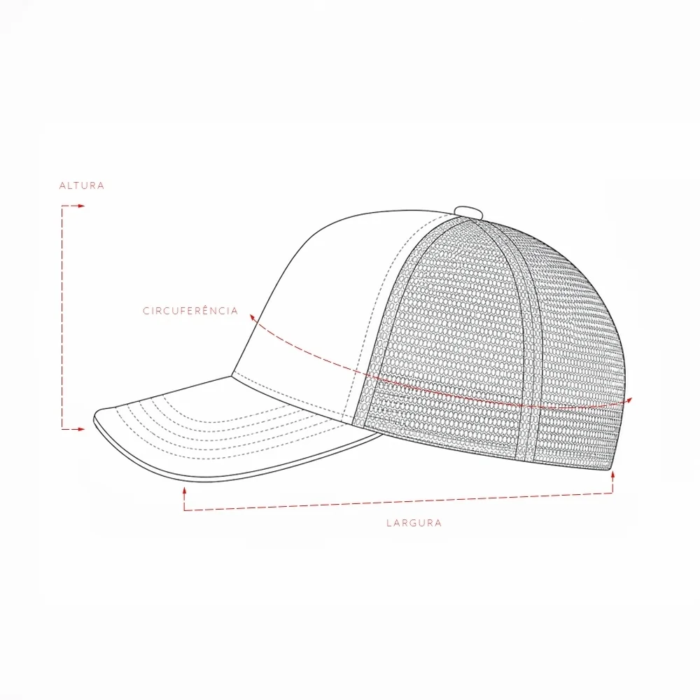 Boné de poliéster com tela e velcro personalizado