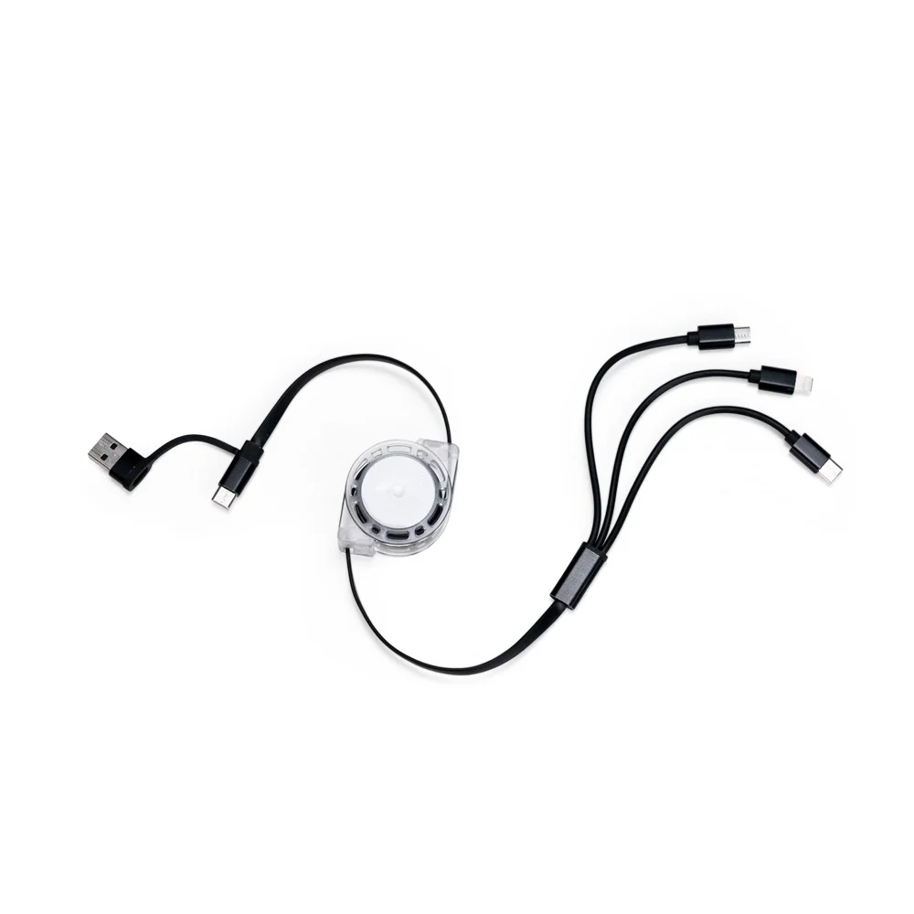 Cabo USB retrátil 3 em 1 personalizado