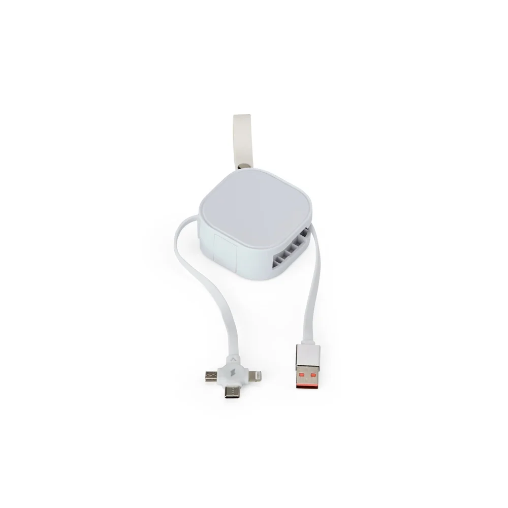 Cabo USB retrátil 3 em 1 personalizado