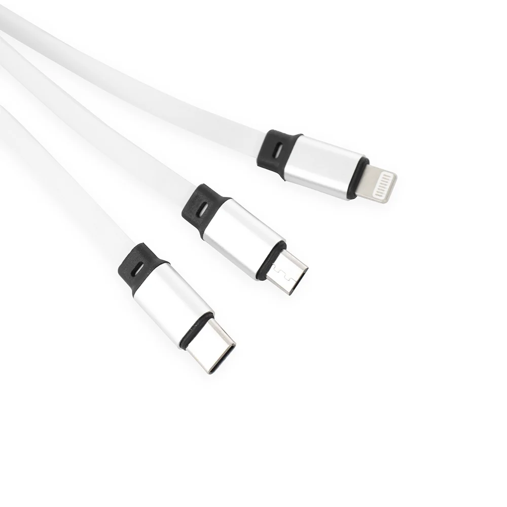 Cabo USB retrátil 3 em 1 personalizado