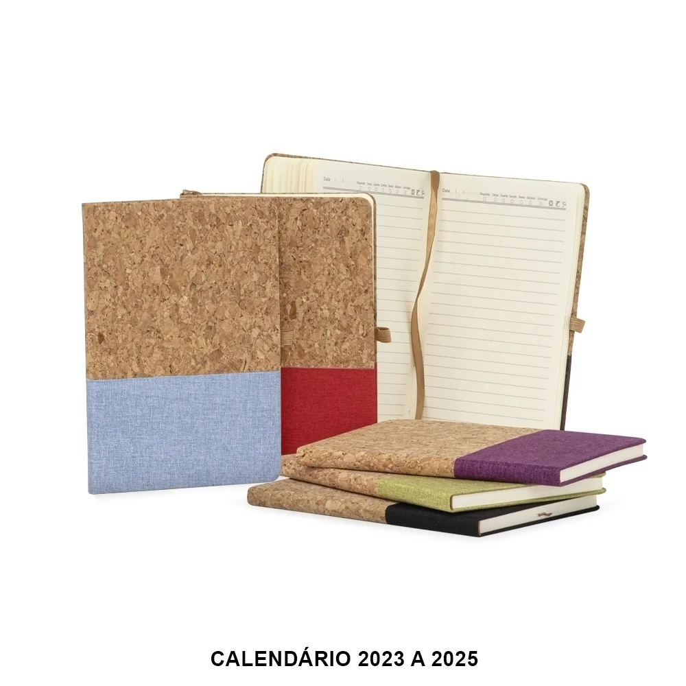 Caderneta A5 cortiça com suporte personalizada