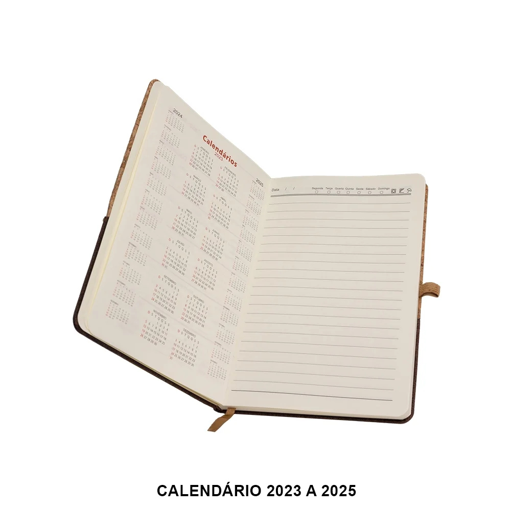 Caderneta A5 cortiça com suporte personalizada