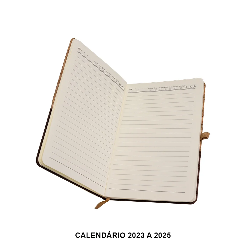 Caderneta A5 cortiça com suporte personalizada