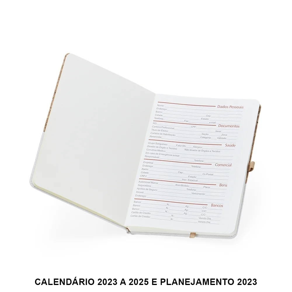 Caderneta A5 em cortiça com suporte personalizada